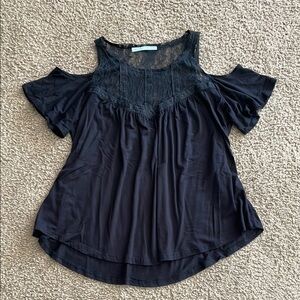 Maurices Blue Asymmetrical Cut Out Blouse